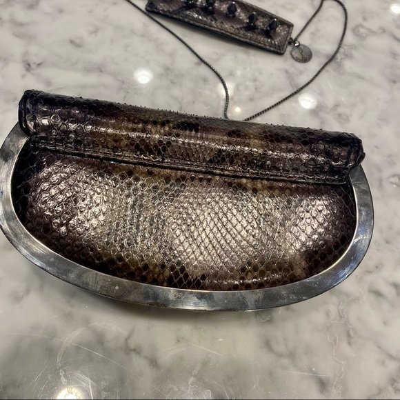 Maison Du Posh Studded Python Clutch - Picture 4 of 16